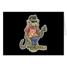 cool dude monkey greeting card
