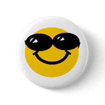 Cool dude smiley button
