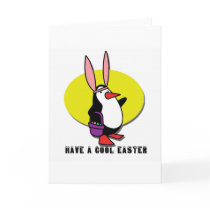 COOL EASTER BUNNY PENGUIN CARD