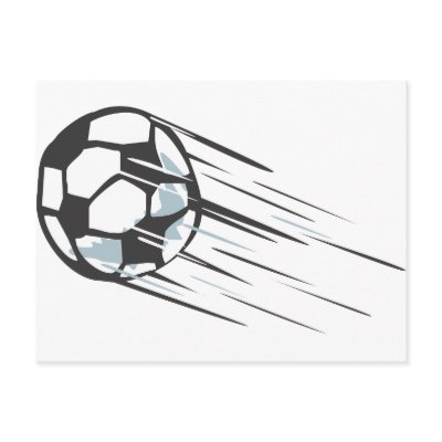 Cool Fast Speedy Soccer Ball with Trailing Post Card by graphicdesigner
