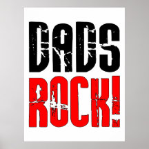 Cool Fathers Day Birthdays Christmas : Dads Rock Poster