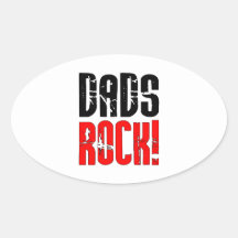 Cool Fathers Day Birthdays Christmas : Dads Rock Oval Stickers