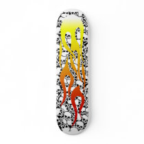 cool flame skulls custom skateboard