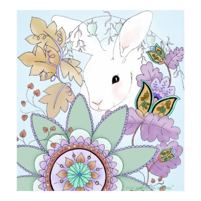 Cool Floral Rabbit Poster by artology