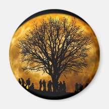 Cool Full Harvest Moon Tree Silhouette Gifts Magnet