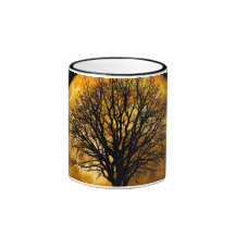Cool Full Harvest Moon Tree Silhouette Gifts Coffee Mug