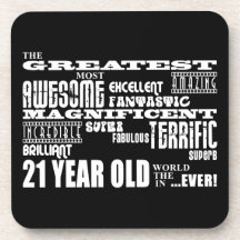 Cool Fun 21st Birthday Party Greatest 21 Year Old Coaster