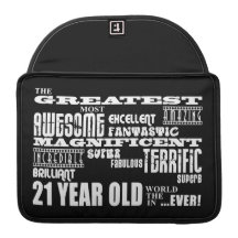 Cool Fun 21st Birthday Party Greatest 21 Year Old MacBook Pro Sleeve