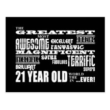 Cool Fun 21st Birthday Party Greatest 21 Year Old Postcard