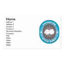Cool Gamers Club Business Card Template