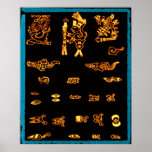Cool Gold Mayan Design Print