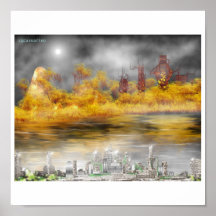 cool golden scene poster