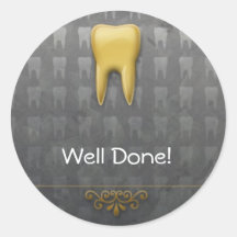 Cool golden tooth  "well done" sticker