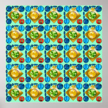 Cool Green Abstract Poster
