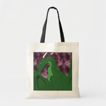 Cool Green And Pink Dragon Canvas Bag