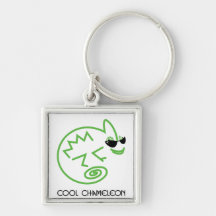 Cool Green Chameleon Key Chains
