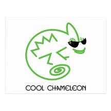 Cool Green Chameleon Post Card