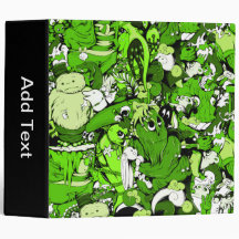 Cool Green Monsters and Zombies Binder