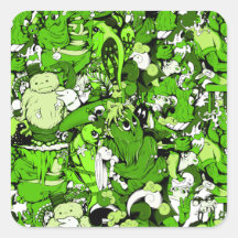 Cool Green Monsters and Zombies Sticker