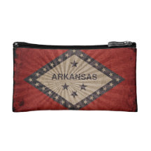 Cool Grunge Arkansas Flag Cosmetic Bag