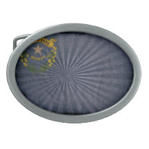 Cool Grunge Nevada Flag Oval Belt Buckle