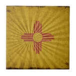Cool Grunge New Mexico Flag Ceramic Tile