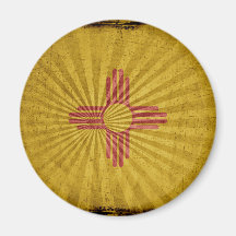 Cool Grunge New Mexico Flag Magnets