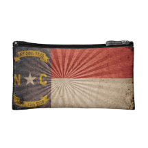 Cool Grunge North Carolina Flag Cosmetic Bag