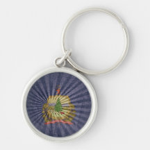 Cool Grunge Vermont Flag Keychains