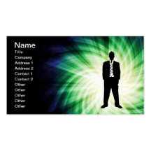 Cool Guy in Suit Silhouette Business Cards