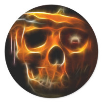 Cool Halloween Death Pumpkin Round Stickers