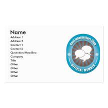 Cool Interpreters Club Business Card Templates