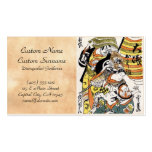 Cool japanese vintage ukiyo-e warrior kabuki actor business cards
