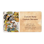 Cool japanese vintage ukiyo-e warrior kabuki actor custom shipping label