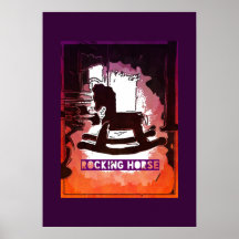 Cool Kids Wooden Rocking Horse Toy Pop Art Posters