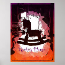 Cool Kids Wooden Rocking Horse Toy Pop Art Posters