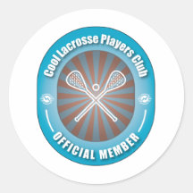 Cool Lacrosse Players Club Round Stickers