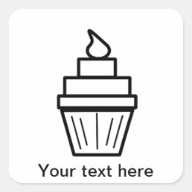 Cool layered cupcake square stickers