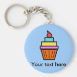 Cool layered cupcake with cherry keychains