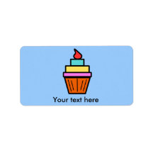 Cool layered cupcake with cherry personalized address labels