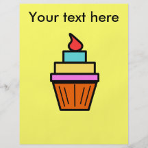 Cool layered cupcake with cherry on yellow full color flyer