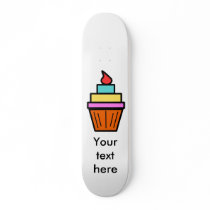 Cool layered cupcake with cherry skateboard