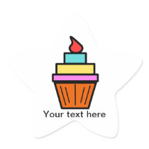 Cool layered cupcake with cherry stickers