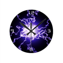 Cool Magic Lightning ball Round Clock