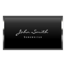 Cool Metal Border Songwriter Business Card