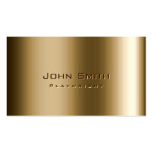 Cool Metal Bronze Playwright Business Card