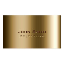 Cool Metal Bronze Songwriter Business Card