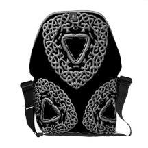 Cool Metallic Chrome Celtic Ornament Messanger Bag Courier Bag
