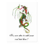 Cool Middle Age Green dragon Post Cards