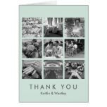 Cool mint grid collage 9 photos memories thank you cards